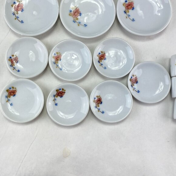 Vintage Strombecker Pretend Play Mini Dish Set 32 Pcs With Floral Design - Picture 6 of 12